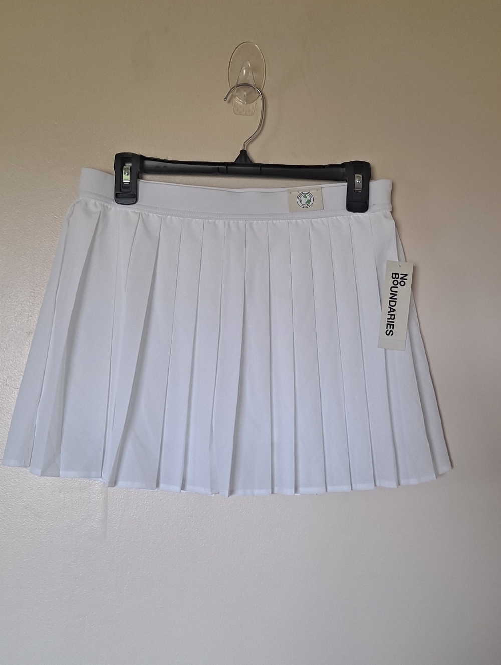No Boundaries White Pleated Mini Skirt